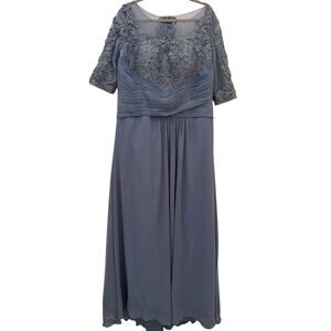 NEW Wedding Dress Women's Size 18W Blue Gray Mother of Bride Groom Regency Gown